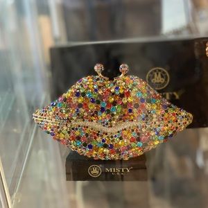 Multi colored bling crystal purse